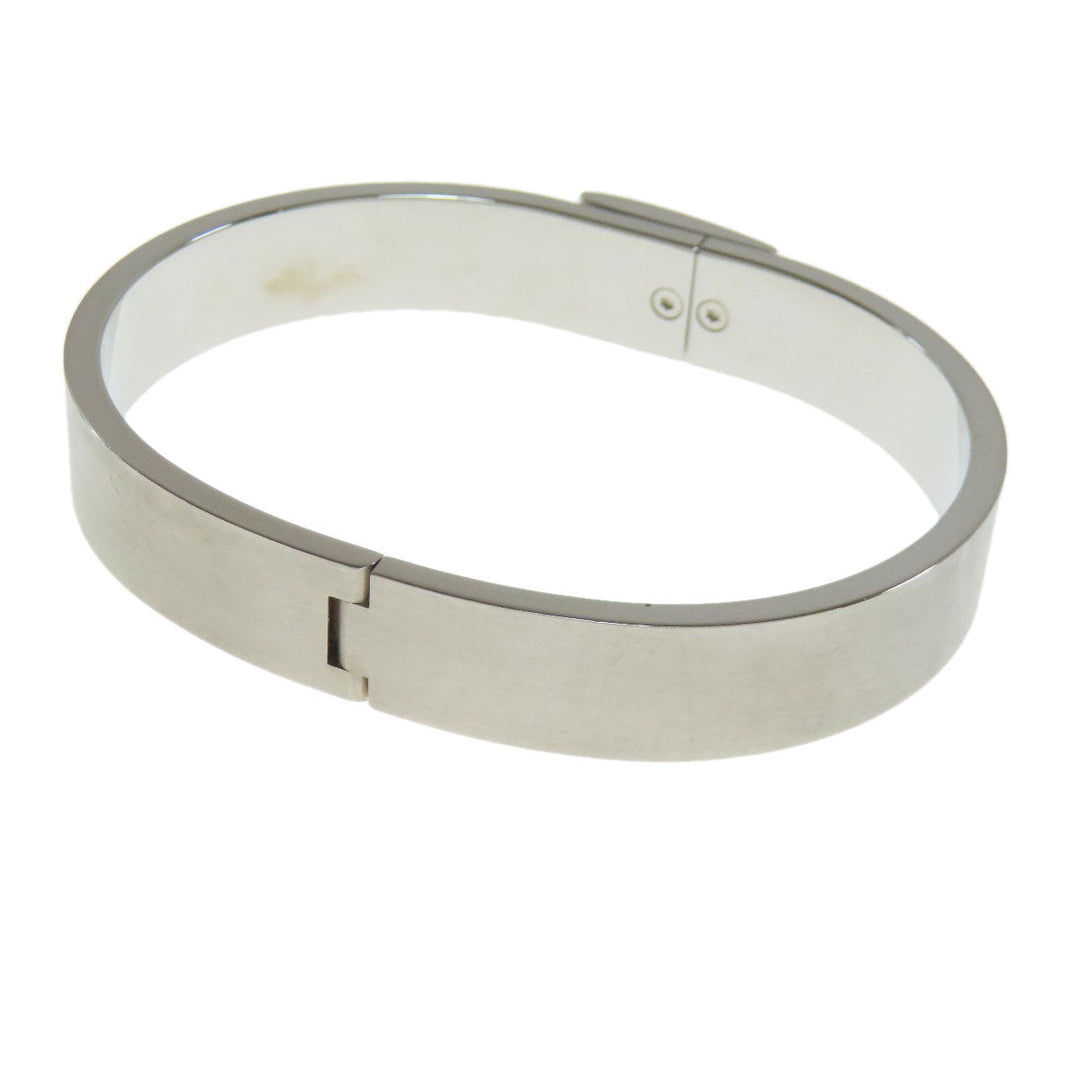 HERMES bracelet metallic Silver Jet bangle Women Used Authentic
