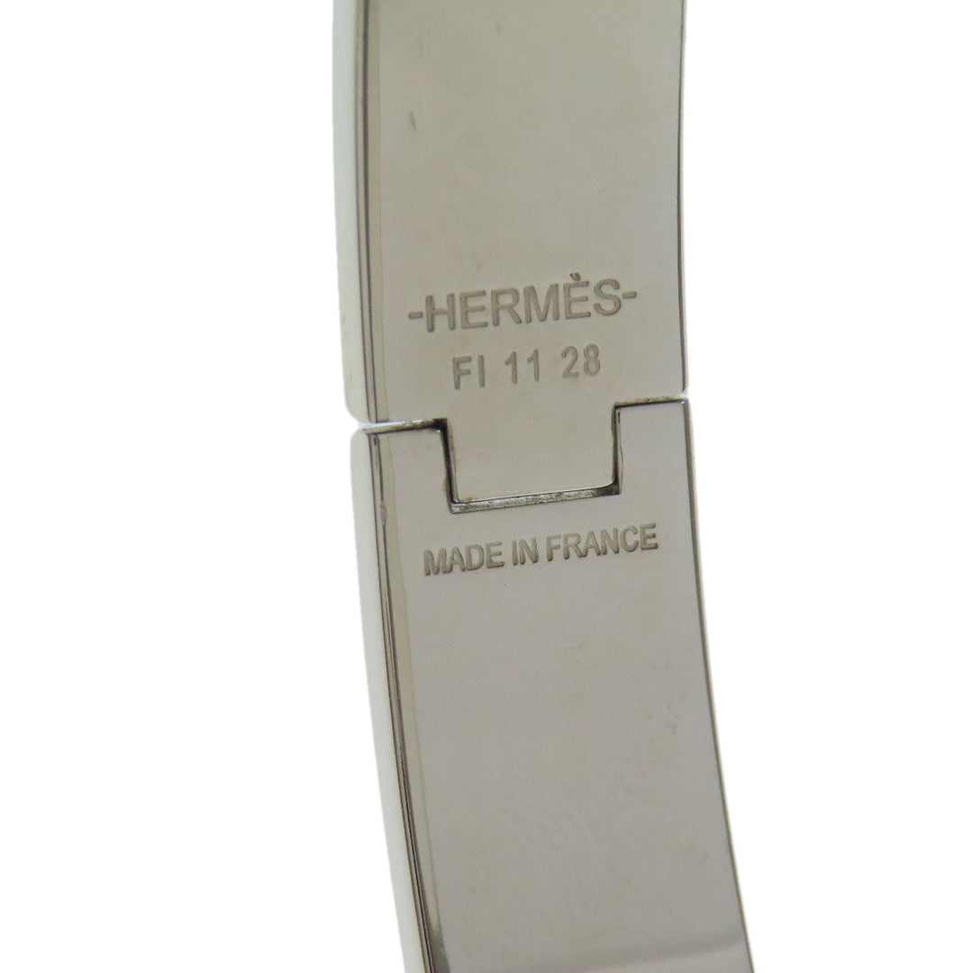 HERMES bracelet metallic Silver Jet bangle Women Used Authentic