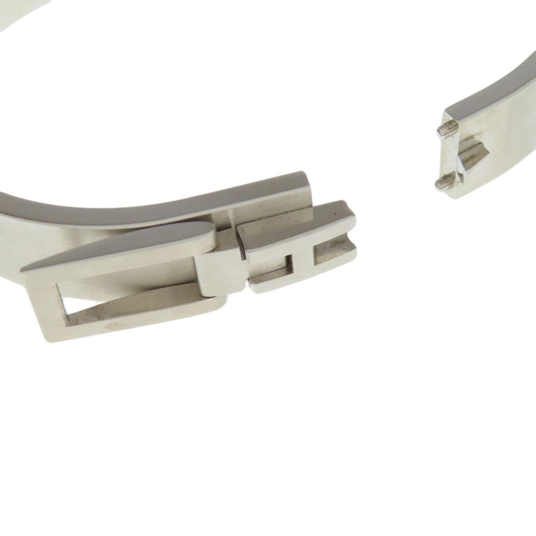 HERMES bracelet metallic Silver Jet bangle Women Used Authentic