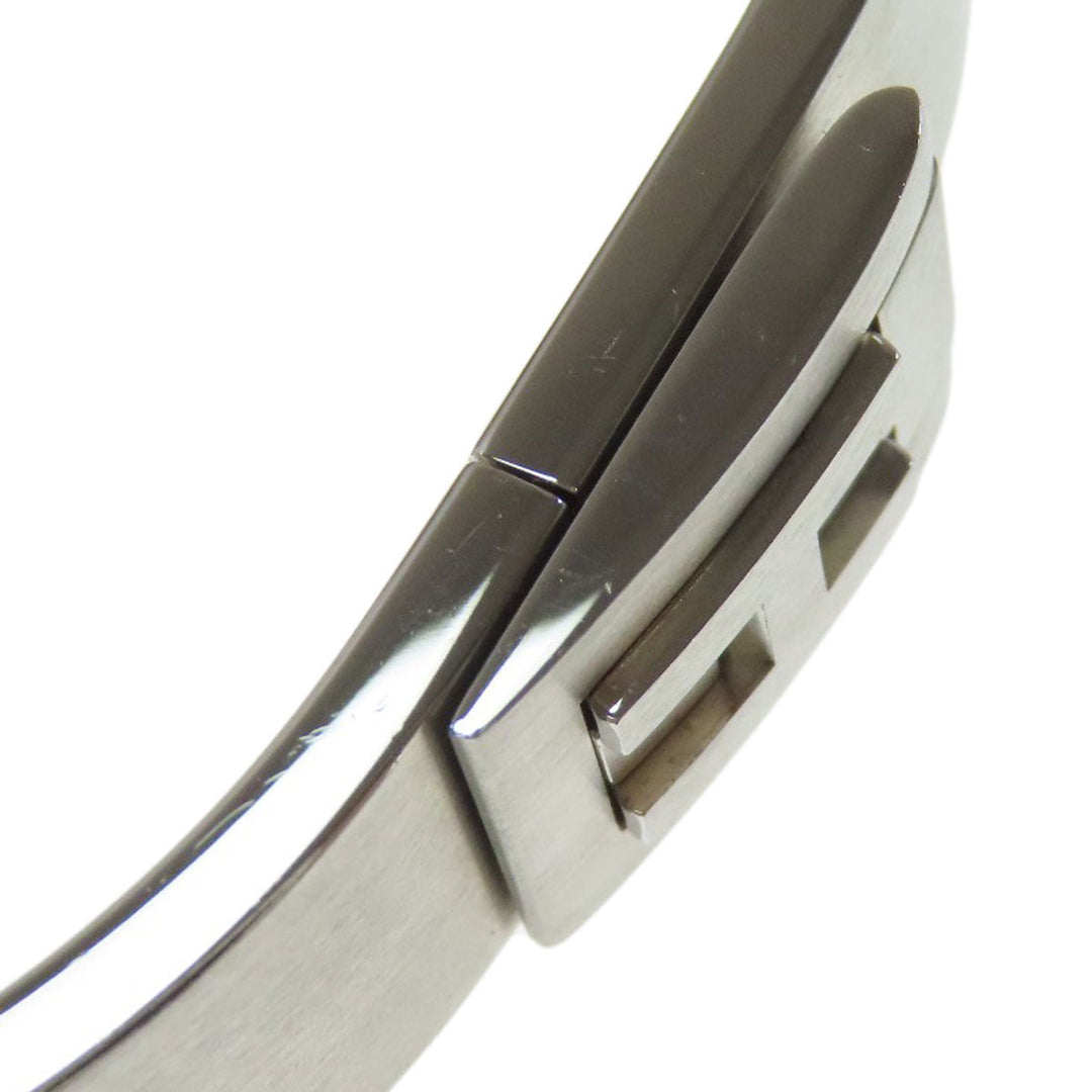 HERMES bracelet metallic Silver Jet bangle Women Used Authentic