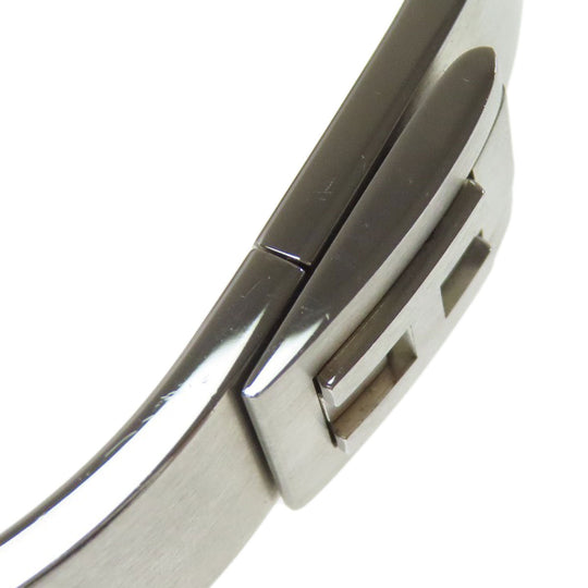 HERMES bracelet metallic Silver Jet bangle Women Used Authentic