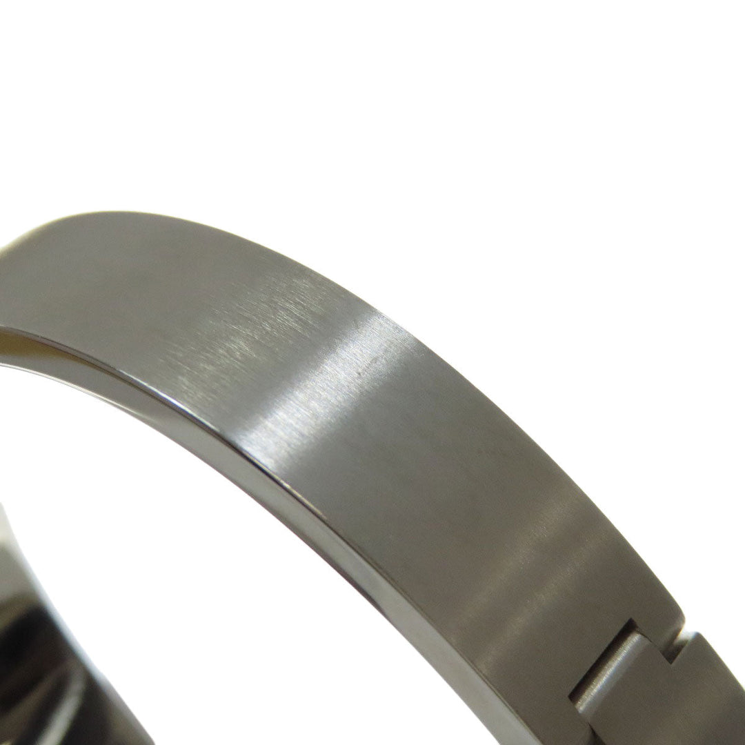 HERMES bracelet metallic Silver Jet bangle Women Used Authentic