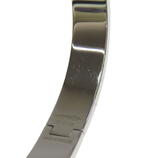 HERMES bracelet metallic Silver Jet bangle Women Used Authentic