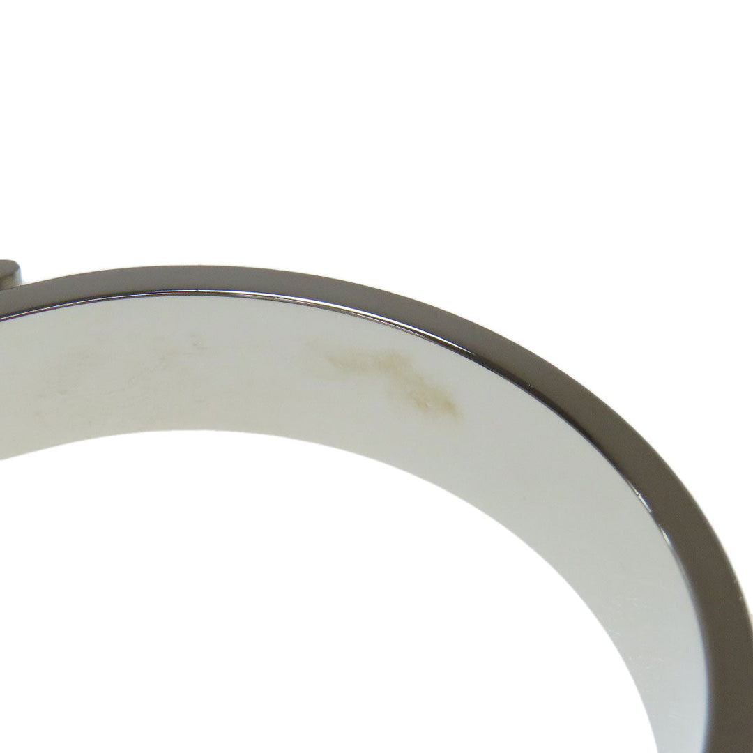 HERMES bracelet metallic Silver Jet bangle Women Used Authentic