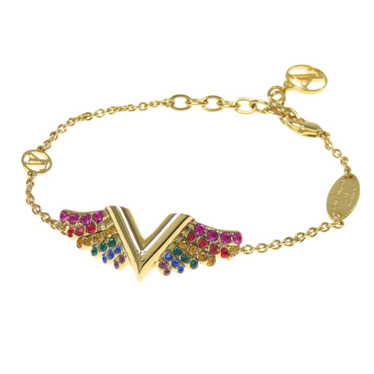 LOUIS VUITTON bracelet M69580 metallic gold Rhinestone California Dream Essential V Women Used Authentic