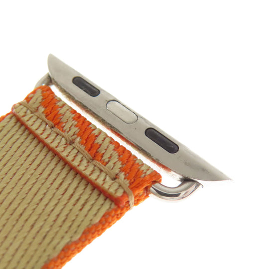 HERMES Watches Nylon, Silver beige watch belt Belt parts for Apple Watch 1.6" Women Used Authentic