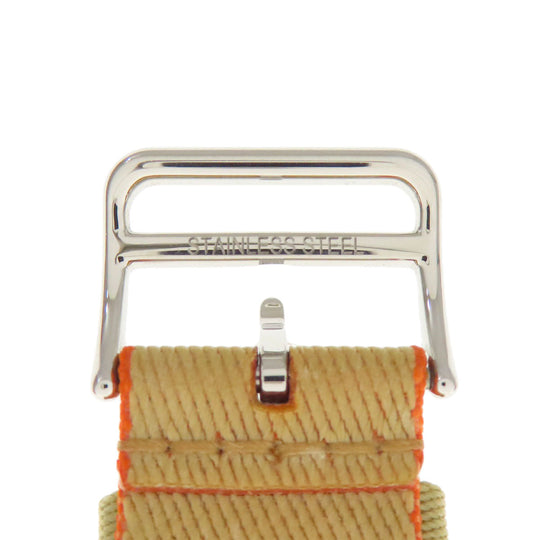 HERMES Watches Nylon, Silver beige watch belt Belt parts for Apple Watch 1.6" Women Used Authentic