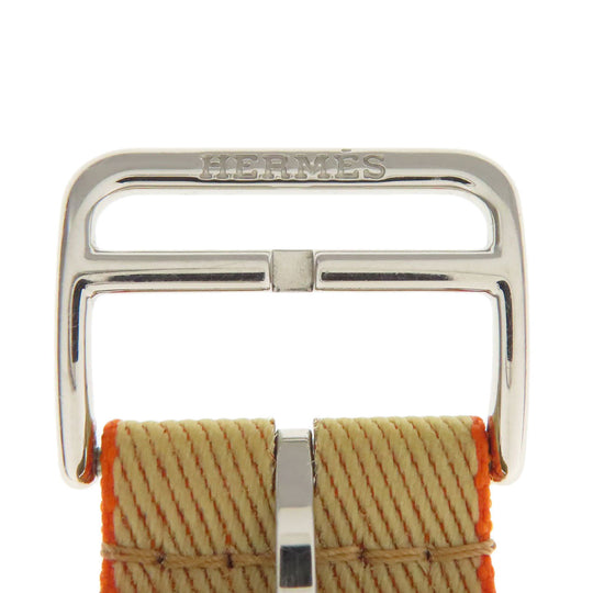 HERMES Watches Nylon, Silver beige watch belt Belt parts for Apple Watch 1.6" Women Used Authentic