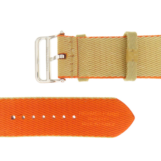 HERMES Watches Nylon, Silver beige watch belt Belt parts for Apple Watch 1.6" Women Used Authentic