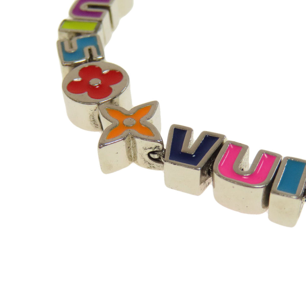 LOUIS VUITTON bracelet MP3282 metallic Silver Bracelet Monogram Party Women Used Authentic