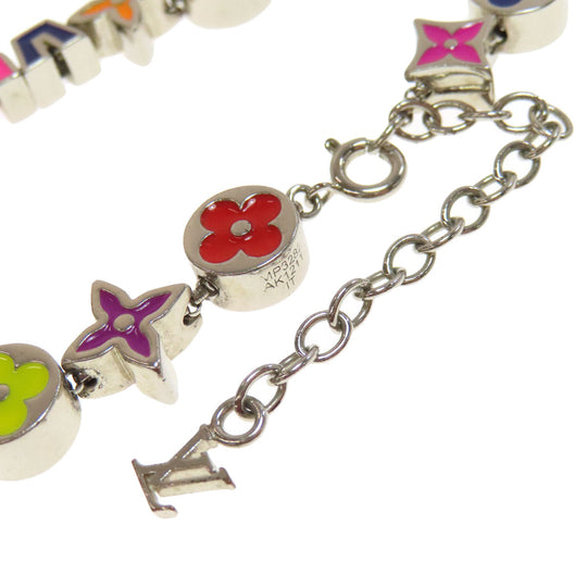 LOUIS VUITTON bracelet MP3282 metallic Silver Bracelet Monogram Party Women Used Authentic