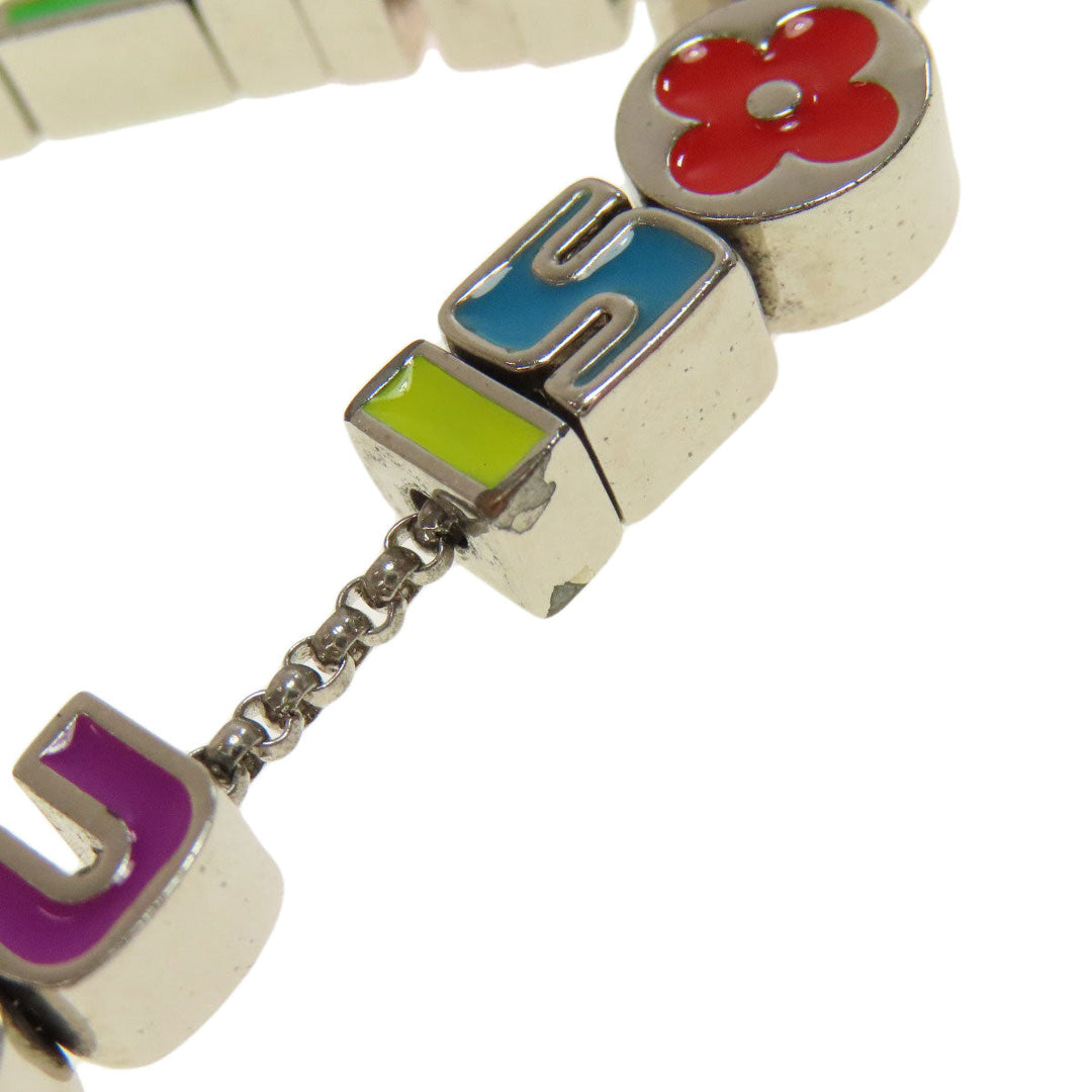LOUIS VUITTON bracelet MP3282 metallic Silver Bracelet Monogram Party Women Used Authentic
