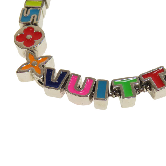 LOUIS VUITTON bracelet MP3282 metallic Silver Bracelet Monogram Party Women Used Authentic