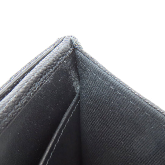 CHANEL Bifold Wallet Grained Calfskin Skin black Matelasse COCO Mark SilverMetal