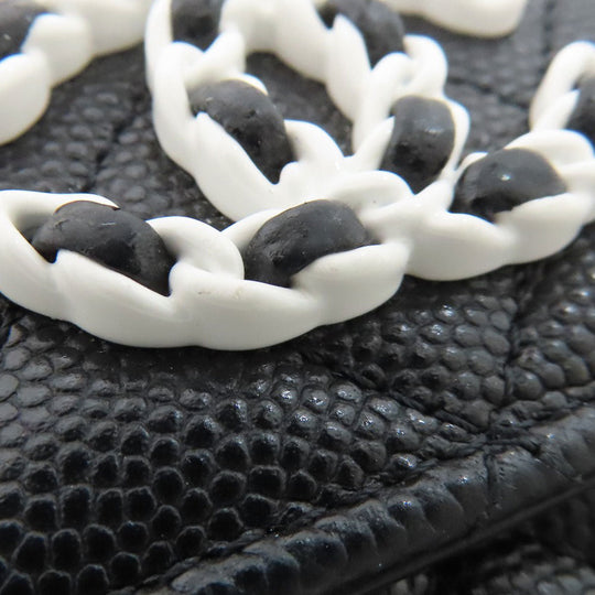 CHANEL Bifold Wallet Grained Calfskin Skin black Matelasse COCO Mark SilverMetal