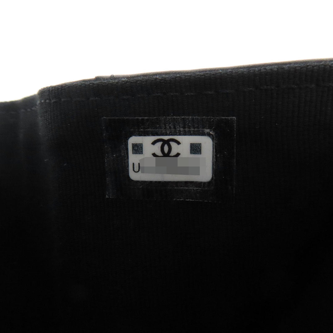 CHANEL Bifold Wallet Grained Calfskin Skin black Matelasse COCO Mark SilverMetal