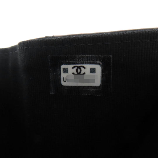 CHANEL Bifold Wallet Grained Calfskin Skin black Matelasse COCO Mark SilverMetal