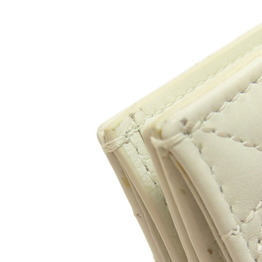 Christian Dior Bifold Wallet Calfskin white Heart Lady Dior