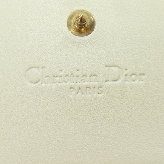 Christian Dior Bifold Wallet Calfskin white Heart Lady Dior