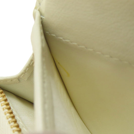 Christian Dior Bifold Wallet Calfskin white Heart Lady Dior