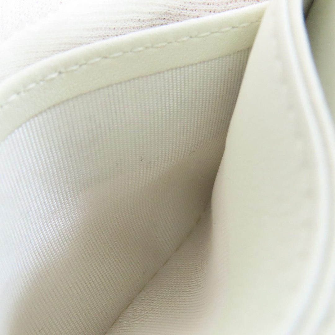 Christian Dior Card Case leather white Heart Lady Dior Women Used Authentic