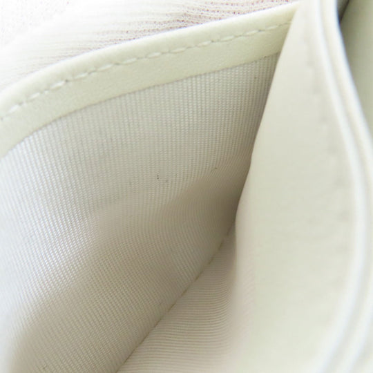 Christian Dior Card Case leather white Heart Lady Dior Women Used Authentic