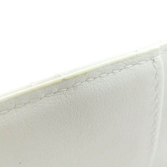 Christian Dior Card Case leather white Heart Lady Dior Women Used Authentic