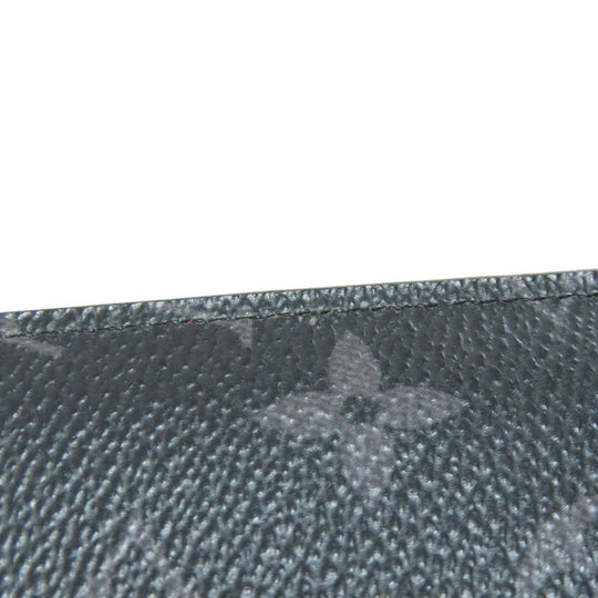 LOUIS VUITTON Long Wallet Purse M80931 Monogram Eclipse black Portefeuille�EBrazza Trunk Rocket mens Used Authentic