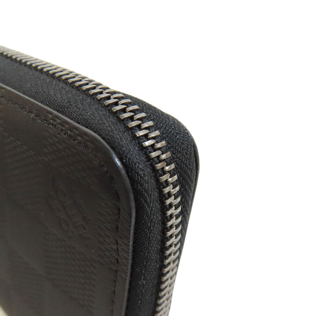 LOUIS VUITTON Long Wallet Purse M63548 Damier Anfini black Zippy wallet Vertical mens Used Authentic