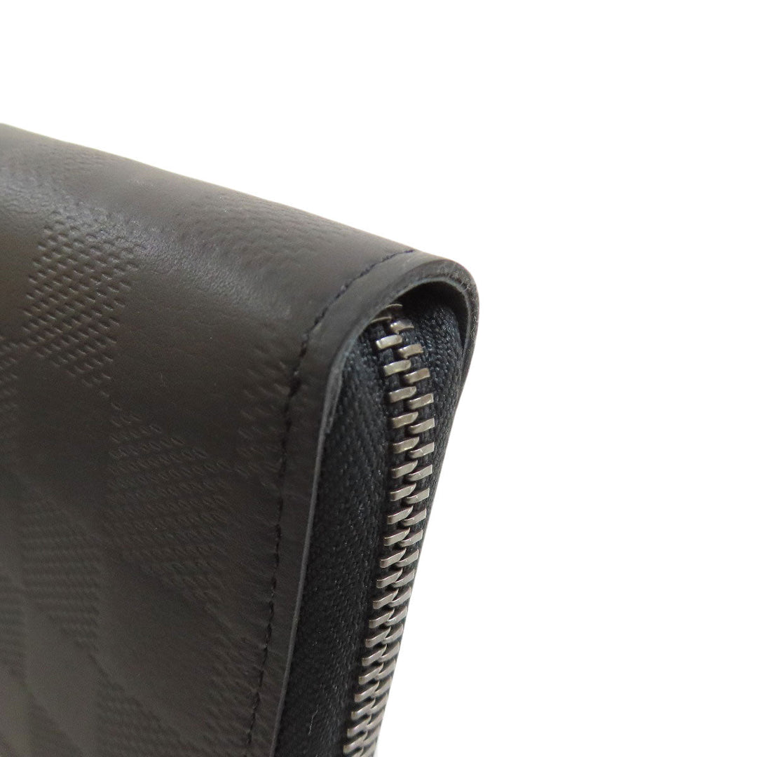 LOUIS VUITTON Long Wallet Purse M63548 Damier Anfini black Zippy wallet Vertical mens Used Authentic
