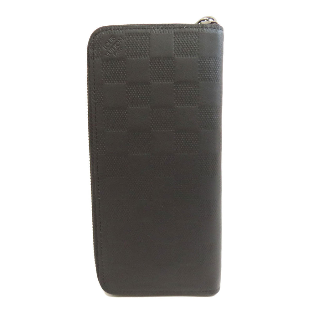 LOUIS VUITTON Long Wallet Purse M63548 Damier Anfini black Zippy wallet Vertical mens Used Authentic