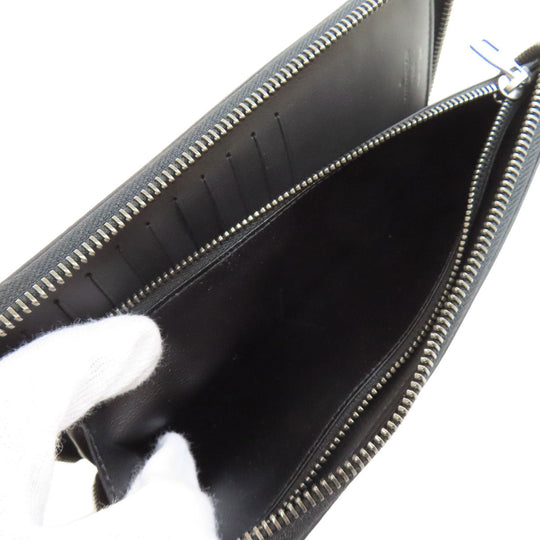 LOUIS VUITTON Long Wallet Purse M63548 Damier Anfini black Zippy wallet Vertical mens Used Authentic