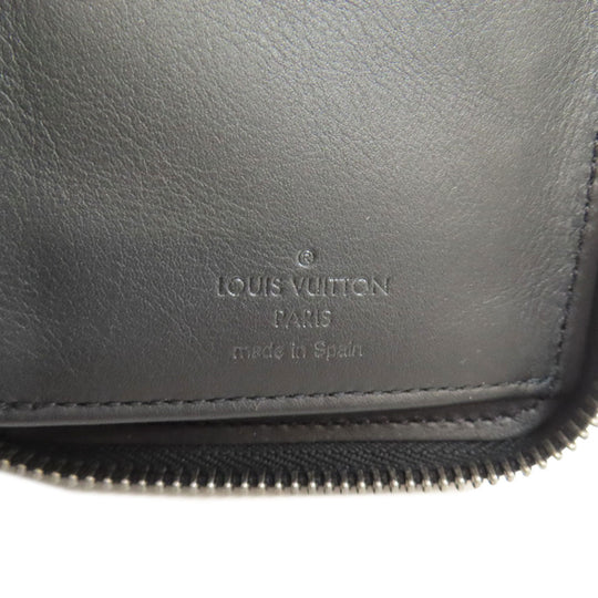 LOUIS VUITTON Long Wallet Purse M63548 Damier Anfini black Zippy wallet Vertical mens Used Authentic
