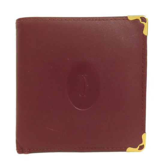 CARTIER Bifold Wallet leather Red Must Line