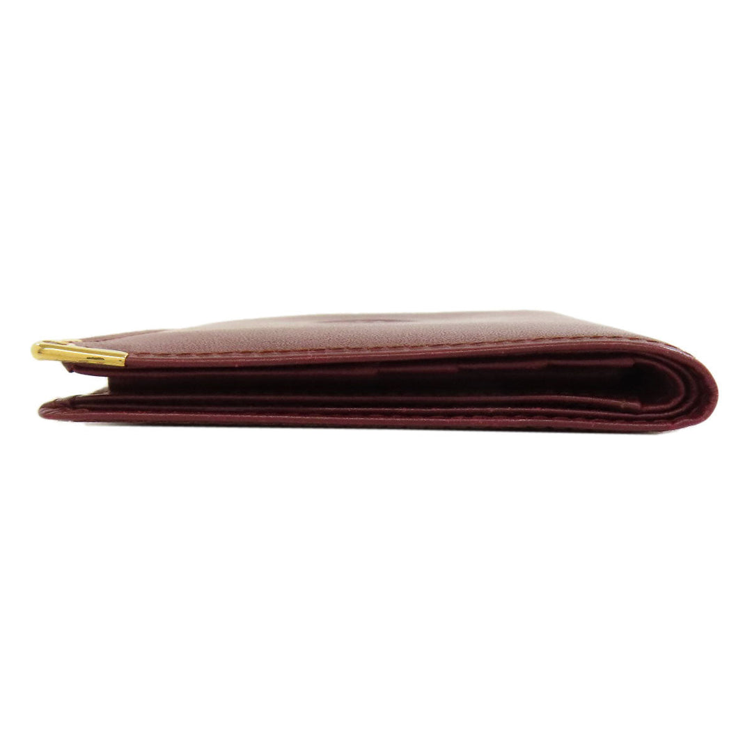 CARTIER Bifold Wallet leather Red Must Line
