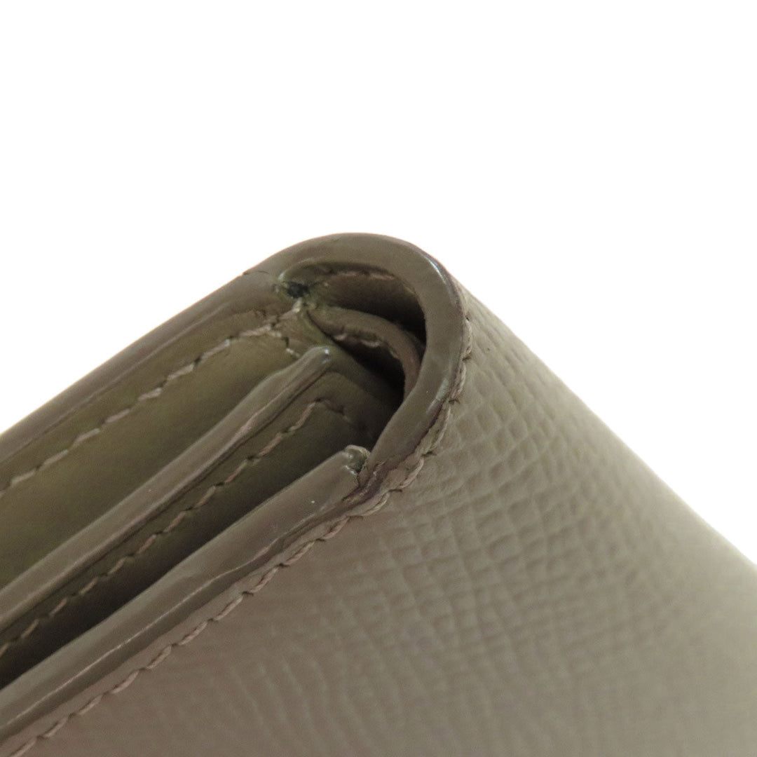 CELINE Bifold Wallet leather green Medium strap wallet Women Used Authentic