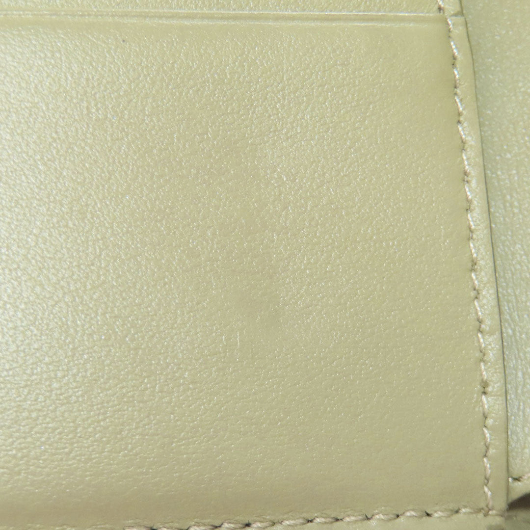 CELINE Bifold Wallet leather green Medium strap wallet Women Used Authentic