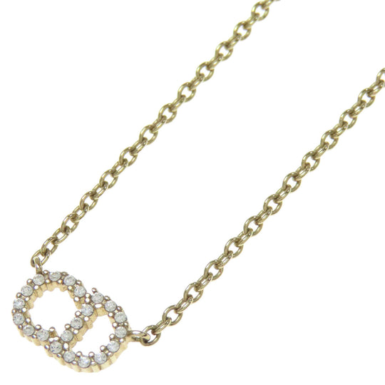 Christian Dior Necklace metallic gold logo Women Used Authentic