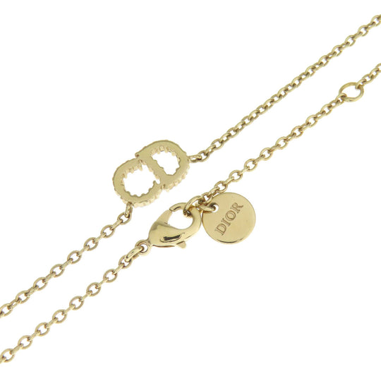 Christian Dior Necklace metallic gold logo Women Used Authentic