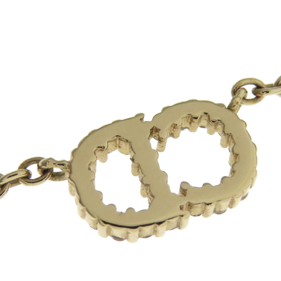 Christian Dior Necklace metallic gold logo Women Used Authentic