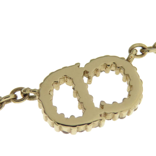 Christian Dior Necklace metallic gold logo Women Used Authentic