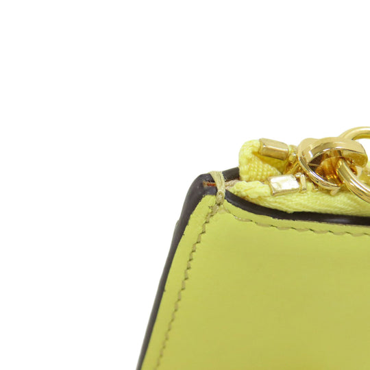 Chloe Coin case leather yellow Alphabet Women Used Authentic