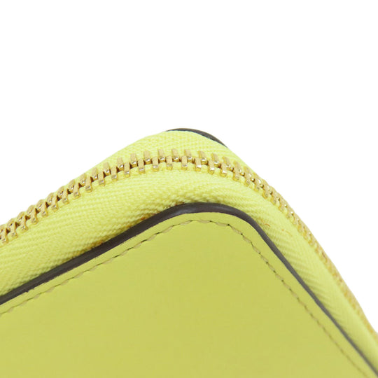 Chloe Coin case leather yellow Alphabet Women Used Authentic