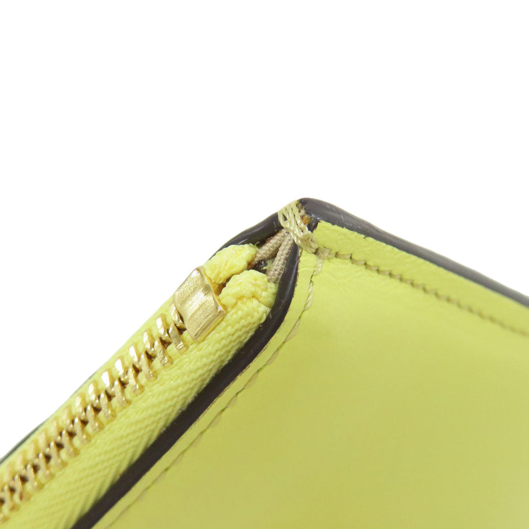 Chloe Coin case leather yellow Alphabet Women Used Authentic