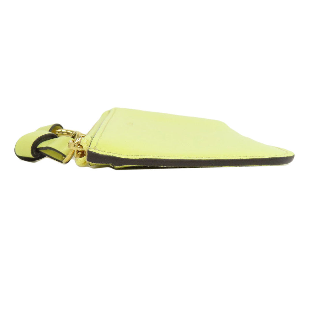 Chloe Coin case leather yellow Alphabet Women Used Authentic