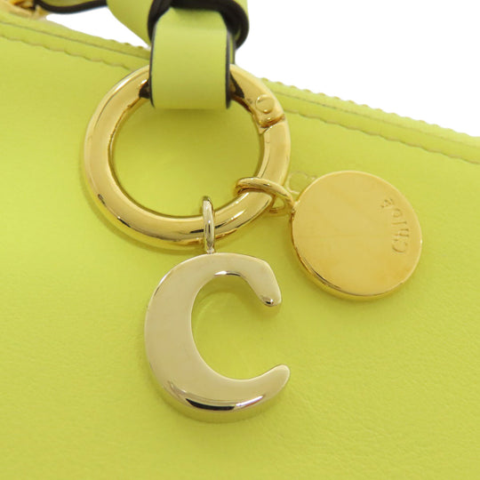 Chloe Coin case leather yellow Alphabet Women Used Authentic