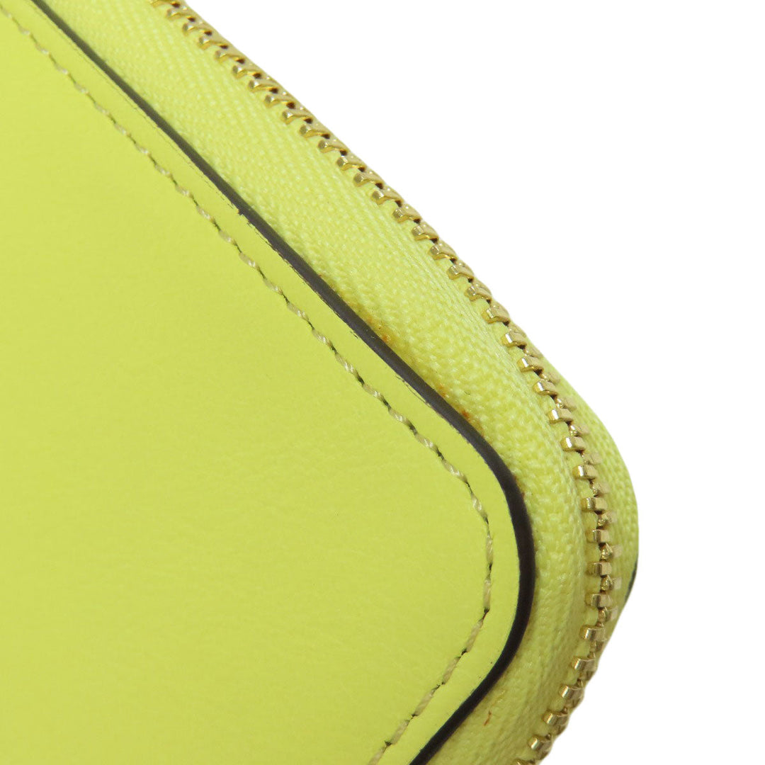 Chloe Coin case leather yellow Alphabet Women Used Authentic