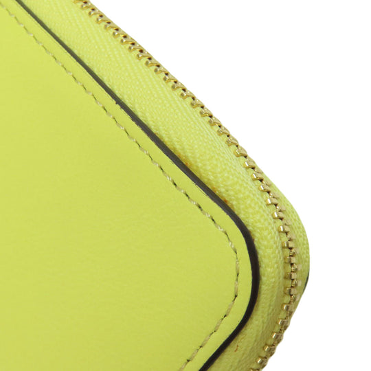 Chloe Coin case leather yellow Alphabet Women Used Authentic