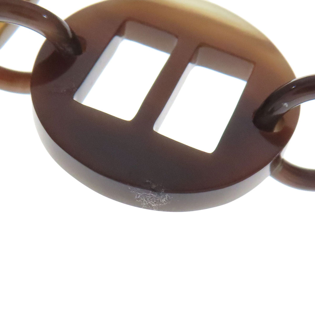 HERMES Necklace Buffalo horn Brown Buffalo horn