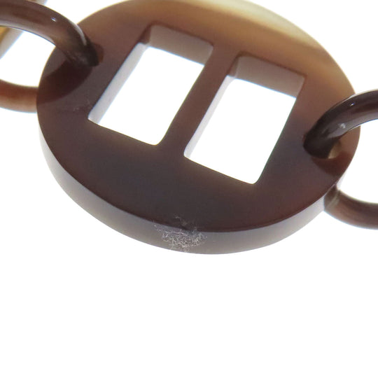HERMES Necklace Buffalo horn Brown Buffalo horn